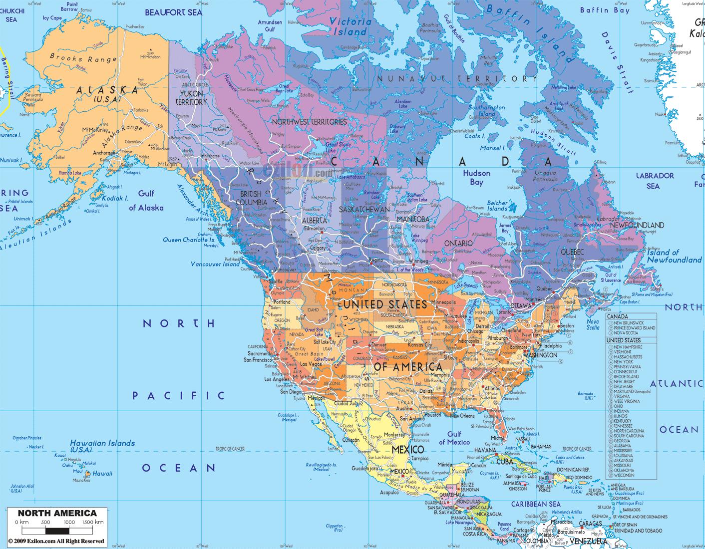 Észak amerika térkép